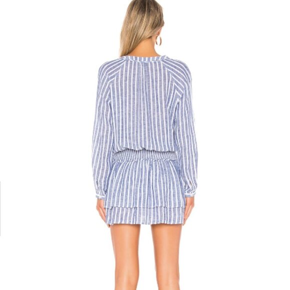 Rails Jasmine Parisian Blue Mini Linen Blend Dress L - Picture 14 of 16